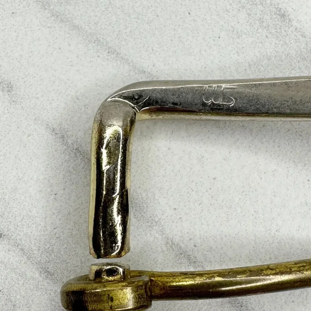 Vintage Two Tone Silver Gold Simple Basic Prong Belt Buckle Made in USA Unisex ✨